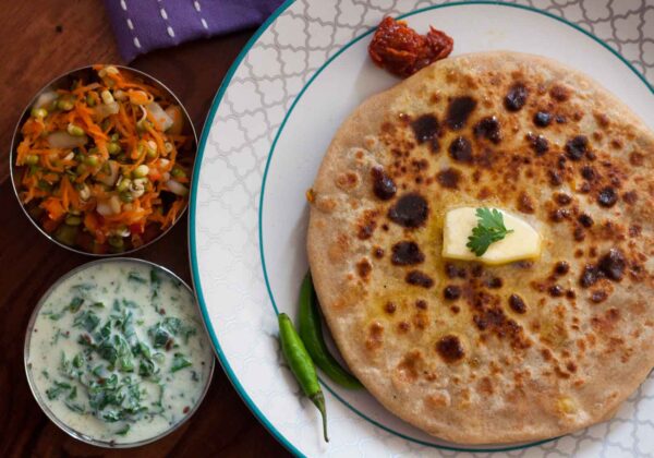 Aloo Paratha Plate